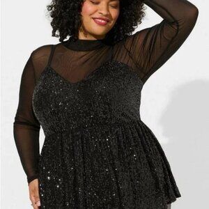 Torrid Peplum Sequin V-Neck Tank